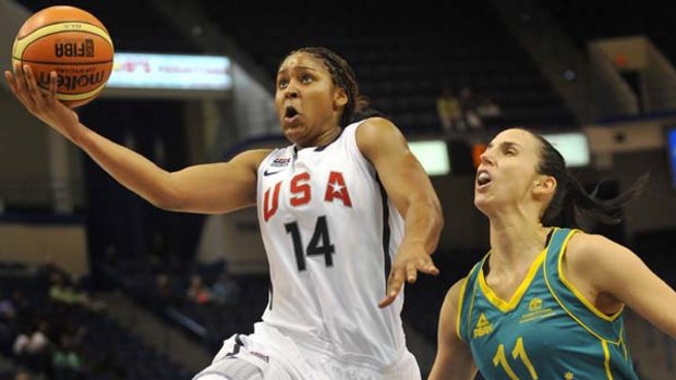 American Maya Moore was too silky for the Opals in the exhibition game.