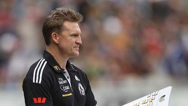 Magpies assistant coach Nathan Buckley.