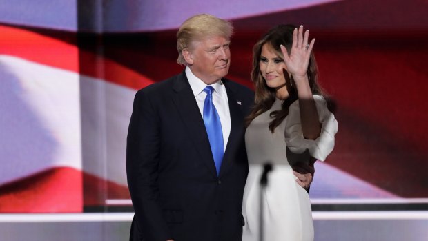 Donald and Melania  Trump at the convention.