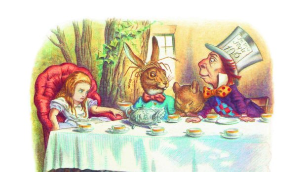 Alice in Wonderland extract with permission from The Complete Alice. Illustrations coloured by Diz Wallis. Copyright Macmillan Publishers Limited 1995