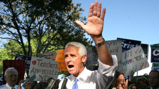 Going independent... Charlie Crist makes his announcement.