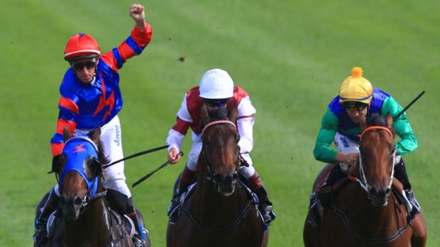All class &#8230; Nash Rawiller salutes his win on Pierro.