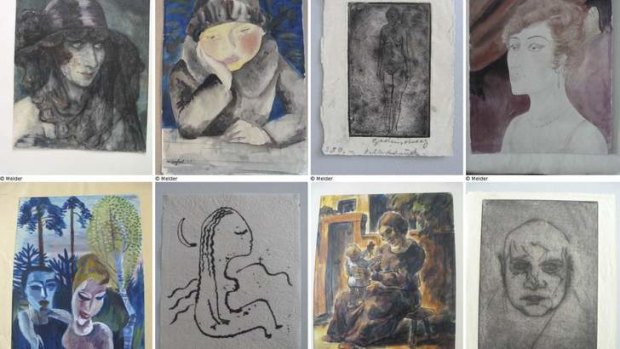 A selection of artworks published on German government website Lost Art.