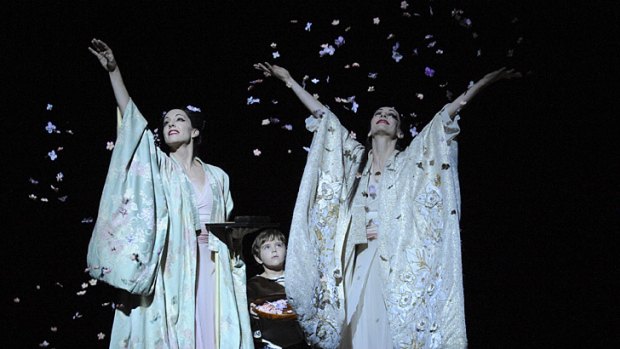 Max Lawrence is on stage for 20 minutes during Madame Butterfly; with Leanne Stojmenov and Rachel Rawlins.