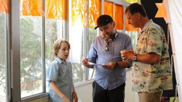 Do it like this: Robert Connolly directs Ed Oxenbould and Peter Rowsthorn on the West Australia set of Paper Planes.