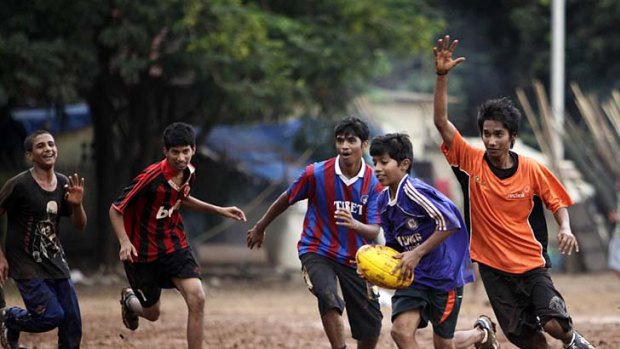 Fun is the key ingredient when young Indian boys play AFL in Mumbai.