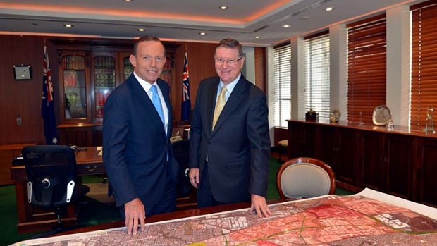 Australian Prime Minister Tony Abbott meets with Victorian Premier Denis Napthine to discuss Victoria's industrial job losses.