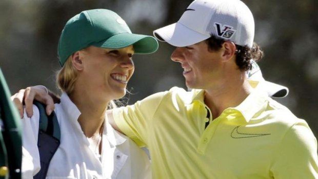 Happier times: Rory McIlroy and Caroline Wozniacki.