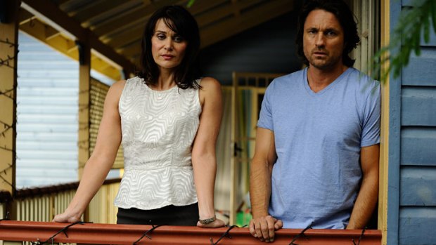 Diana Glenn and Martin Henderson in the Australian series <i>Secrets & Lies</i>.