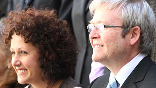 Federal Labor MP Jodie Campbell with Prime Minister Kevin Rudd last year.