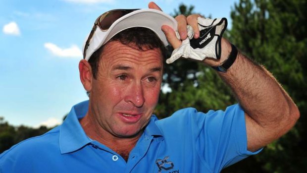 Ricky Stuart at Royal Canberra Golf Course on Monday.
