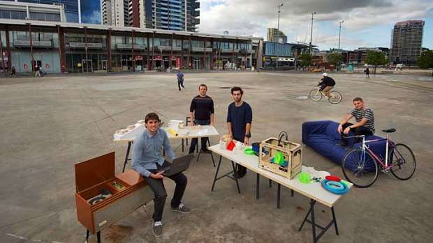 From left: Architects Daniel Yusko and Hannes McNamara and designers Marinos Drake and Ilya Fridman.