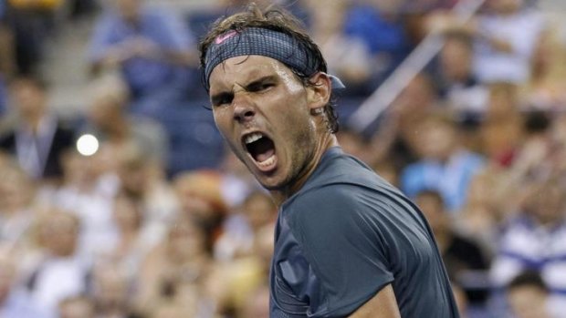 Getting loud ... Rafael Nadal during last year's US Open