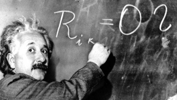 Albert Einstein writes an equation for the density of the Milky Way. His general theory of relativity was named a thing of beauty.