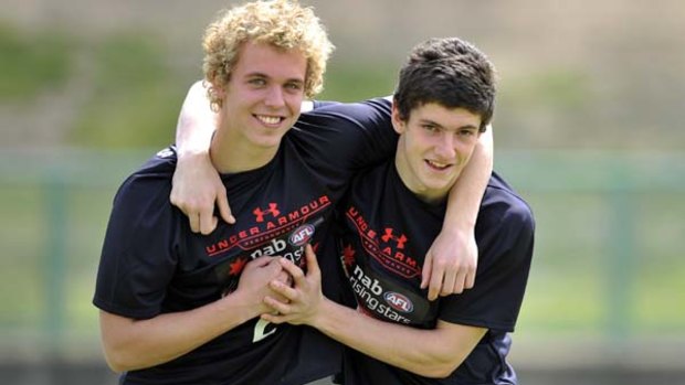 Childhood friends Mitchell Wallis and Thomas Liberatore have both been drafted by the Western Bulldogs.