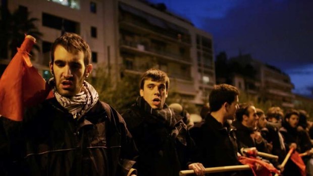 Young protesters on the streets of Athens turn a commemoration of a 1973 uprising into another demonstration against austerity measures.