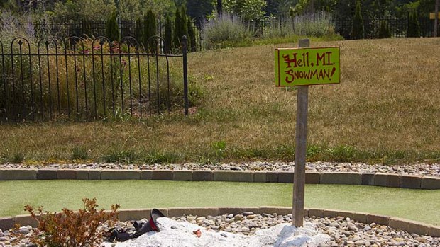 Hell's snowman at the mini golf course.