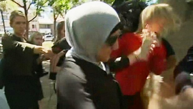 Sky News journalist Amy Greenbank approached the woman outside court on Friday.
