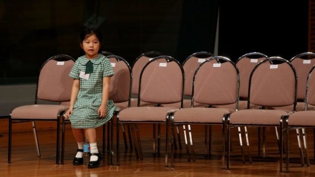 Down to the last: Spelling champion Grace Du, 8, from Keiraville Public.