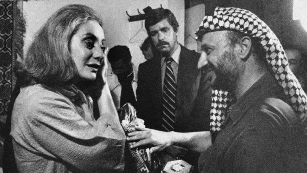 Walters with Yasir Arafat in Beirut in 1977.