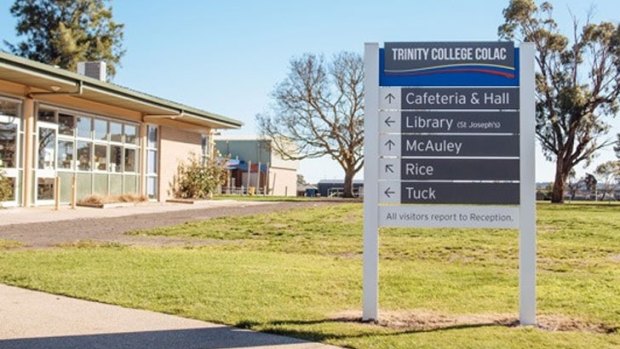 Trinity College in Colac was in lockdown on Wednesday.