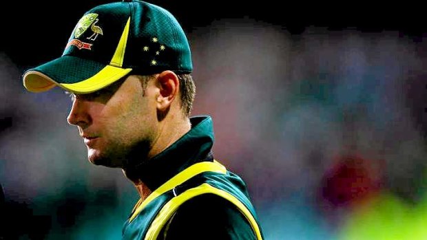 Michael Clarke is in severe doubt for Wednesday's one-day international against Sri Lanka in Hobart after rolling his ankle.