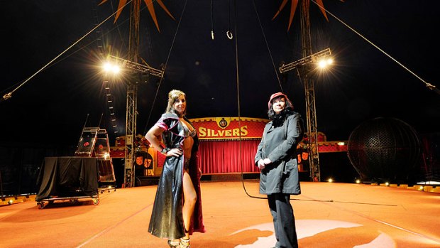In the centre ring, Silvers Circus matriarch Anna Gasser and her aerialist daughter Rosita.