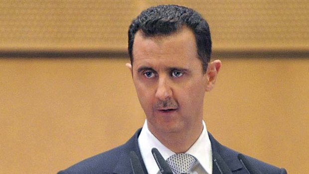 Strong words ... Syrian President Bashar al-Assad.