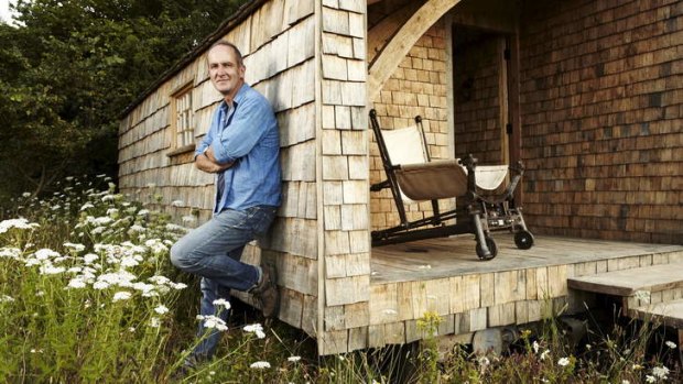 Self-made man &#8230; Kevin McCloud shows off his sustainably built cabin.