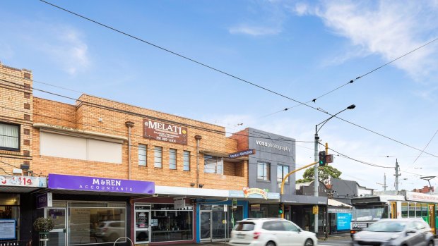 A mixed-use building at 627 Camberwell Road, Camberwell, sold after auction for $960,000 with a gross yield of 4.6 per cent. 