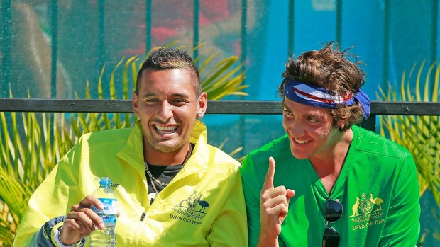 Teammates: Kyrgios and Kokkinakis will partner in the doubles at the US Open.
