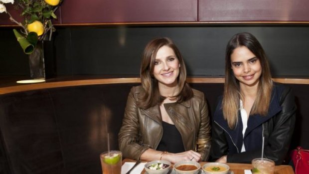 “Embrace what you have": Samantha Harris, right, with Kate Waterhouse. 