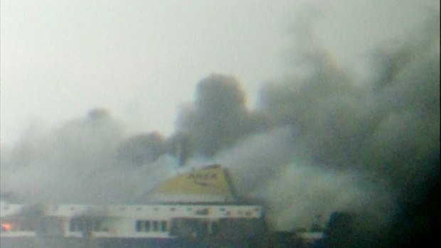 The ferry Norman Atlantic burns in waters off Greece.