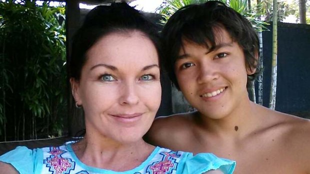 Corby with her nephew Wyan after her release from prison.