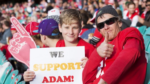 Fans arrived at the ground early to show support for Goodes. 