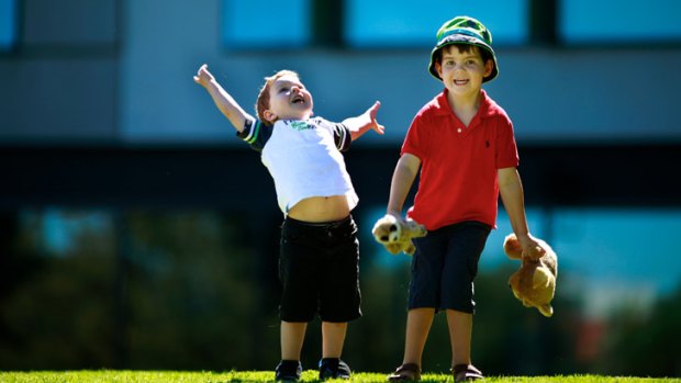 No eggs, nuts or sesame, please: Four-year-old Ben Lytras (left) and Harry Eyres are typical of many young allergy sufferers.