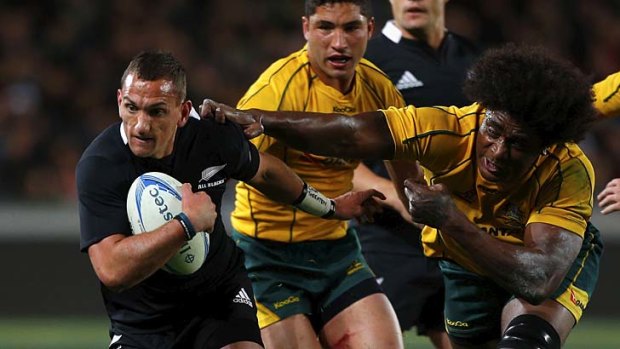 Sparkling cameo &#8230; Aaron Cruden made his presence known against Radike Samo and the Wallabies last Saturday.