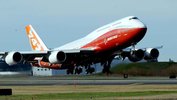 The 747-8 Intercontinental, Boeing's latest version of the iconic passenger jet. The jumbo jet has fallen out of favour in recent years, as airlines retire their older 747-400s in favour of smaller aircraft or larger Airbus A380s.