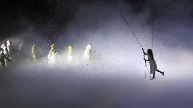 Because flying in the air and singing has never been done before at an Olympic ceremony.