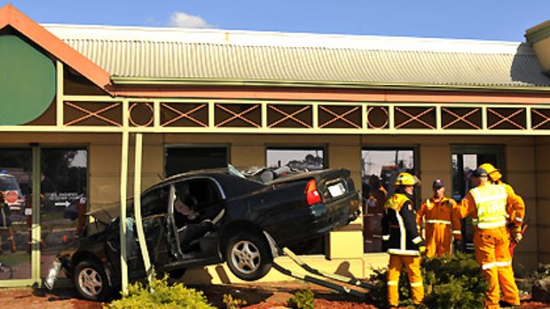 'A mess': the scene of the Plenty Road crash this afternoon.