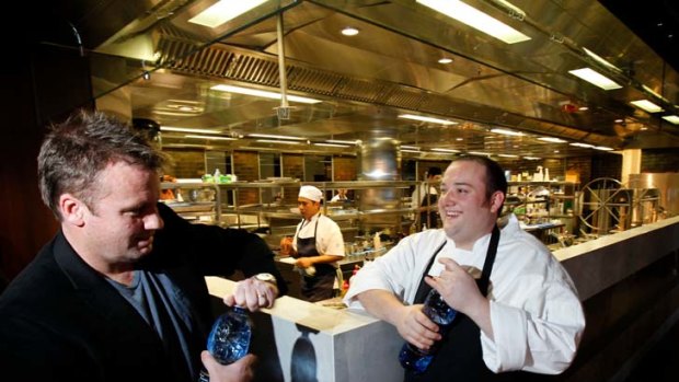 Pacific delights ... chef and restaurateur Teage Ezard, right, and executive chef Michael Tripp prepare for the opening of Black by Ezard at The Star tonight.