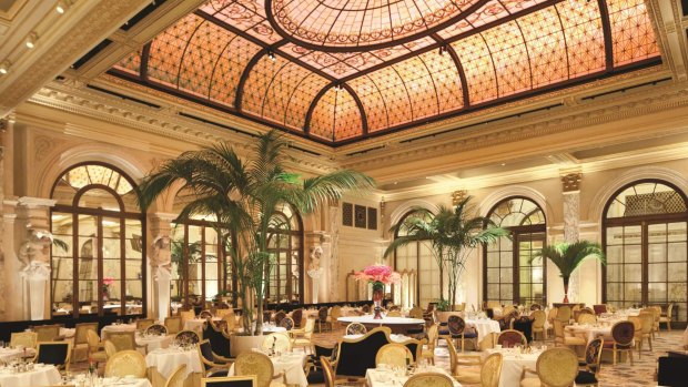 Breathtakingly expensive breakfast: The Palm Court, Plaza Hotel, New York City.
