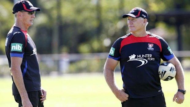 Wayne Bennett with current assistant coach Rick Stone.