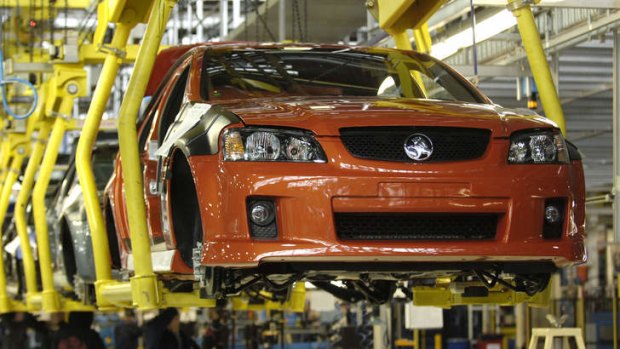 A Holden VE Commodore rolls off the production line in Adelaide.