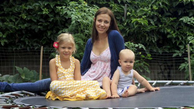 Stretched budget: Phoebe Murphy at home with Charlotte and Archie.