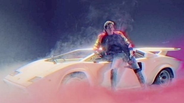David Hasselhoff in the video for <i>True Survivor</i>, the theme song for David Sandberg's film <i>Kung Fury</i>.