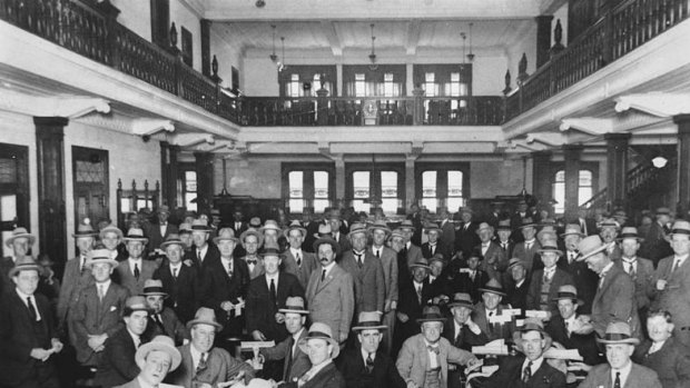 Inside Tattersall's Club in Brisbane circa 1926.
