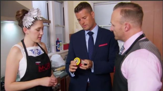 'And you're happy to use this?': Pete Evans has busted the pair's curry paste shortcut for main.