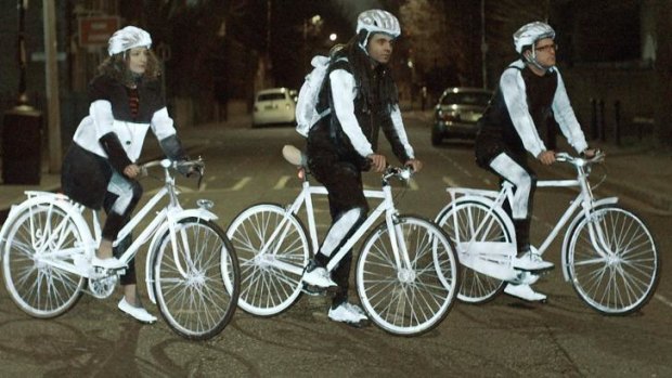 Reflective spray for cyclists.