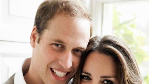 Happy couple ... Kate Middleton and Prince William announced their engagement in London in November.